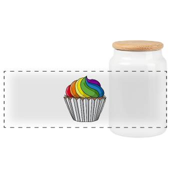 Cupcake de la fierté gaie - Boîte à biscuits avec couvercle en bois - blanc - Devant