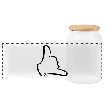 Shaka :) - Panorama Keksdose mit Holzdeckel - Weiß - Vorne