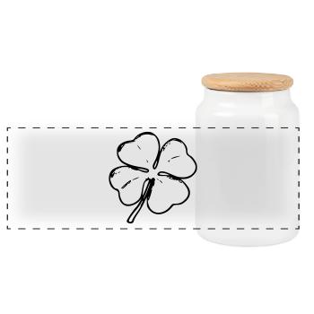 Shamrock, le bonheur, la nature - Boîte à biscuits avec couvercle en bois - blanc - Devant