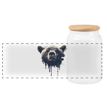 Grizzly - Panorama Keksdose mit Holzdeckel - Weiß - Vorne