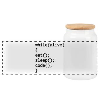 Entwickler / Informatiker / Programmierer / - Panorama Keksdose mit Holzdeckel - Weiß - Vorne