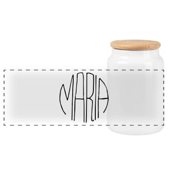 Cadeau Maria - Boîte à biscuits avec couvercle en bois - blanc - Devant
