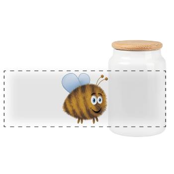 Drôle de bourdon - Boîte à biscuits avec couvercle en bois - blanc - Devant