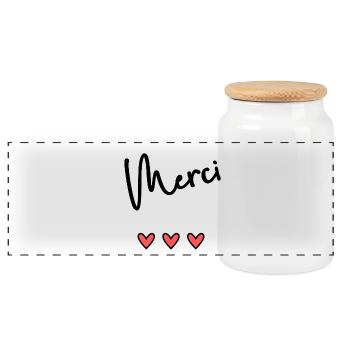 MERCI. MERCI MAÎTRESSE. CADEAU MAÎTRESSE. VACANCES - Boîte à biscuits avec couvercle en bois - blanc - Devant