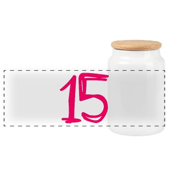 15 ANS. 15e ANNIVERSAIRE. ANNIVERSAIRE 15 ANS.15 - Boîte à biscuits avec couvercle en bois - blanc - Devant