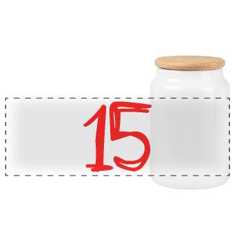 15 ANS. 15e ANNIVERSAIRE. ANNIVERSAIRE 15 ANS.15 - Boîte à biscuits avec couvercle en bois - blanc - Devant