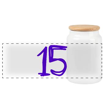 15 ANS. 15e ANNIVERSAIRE. ANNIVERSAIRE 15 ANS. 15 - Boîte à biscuits avec couvercle en bois - blanc - Devant