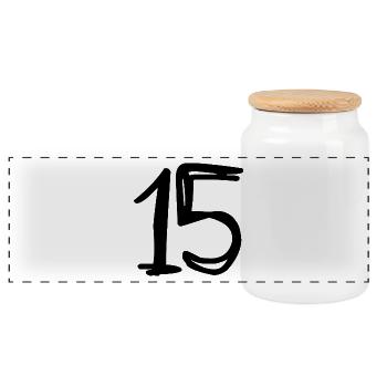 15 ANS. 15e ANNIVERSAIRE. ANNIVERSAIRE 15 ANS. 15 - Boîte à biscuits avec couvercle en bois - blanc - Devant