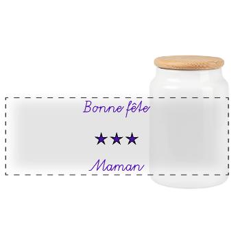 MAMAN. FÊTE DES MÈRES. BONNE FÊTE MAMAN. JE T'AIME - Boîte à biscuits avec couvercle en bois - blanc - Devant