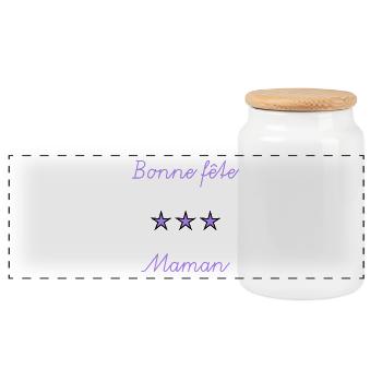 BONNE FÊTE MAMAN. MAMAN. FÊTE DES MÈRES. JE T'AIME - Boîte à biscuits avec couvercle en bois - blanc - Devant