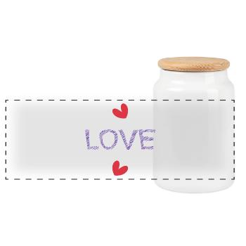 LIEBE. PAAR. ICH HABE GERADE GEHEIRATET. Junggesellinnenabschied. HEILIGER VALENTINSTAG. - Panorama Keksdose mit Holzdeckel - Weiß - Vorne