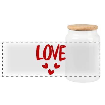 DAD. FATHER's DAY. HAPPY BIRTHDAY DAD. HAPPY BIRTHDAY - Panoramic Cookie Jar with Wooden Lid - white - Front