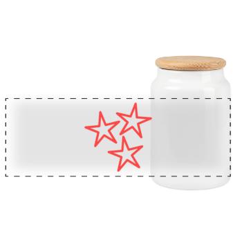 STAR. STARS. STAR. FEAST. ANNIVERSARY. CHRISTMAS - Panoramic Cookie Jar with Wooden Lid - white - Front