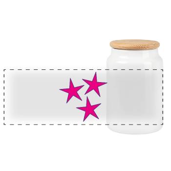 STAR. STARS. STAR. FEAST. ANNIVERSARY. CHRISTMAS - Panoramic Cookie Jar with Wooden Lid - white - Front