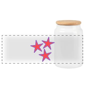 ETOILE. ETOILES. STAR. FÊTE. ANNIVERSAIRE. NOËL - Boîte à biscuits avec couvercle en bois - blanc - Devant