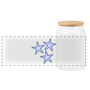 ETOILE. ETOILES. STAR. FÊTE. ANNIVERSAIRE. NOËL - Boîte à biscuits avec couvercle en bois - blanc - Devant