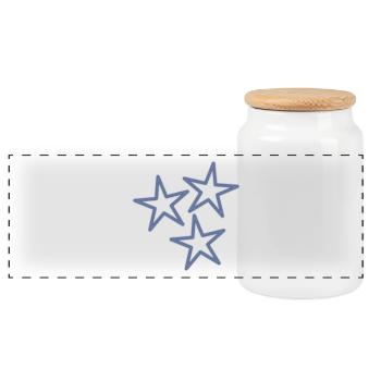 ETOILE. ETOILES. STAR. FÊTE. ANNIVERSAIRE. NOËL - Boîte à biscuits avec couvercle en bois - blanc - Devant