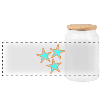 STAR. STARS. STAR. FEAST. ANNIVERSARY. CHRISTMAS - Panoramic Cookie Jar with Wooden Lid - white - Front