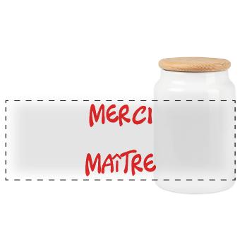 MEISTER. VIELEN DANK. DANKE, MEISTER. MEISTER. MEISTER-GESCHENK - Panorama Keksdose mit Holzdeckel - Weiß - Vorne