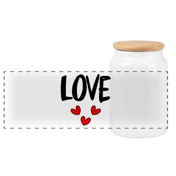 HAPPY BIRTHDAY. HAPPY BIRTHDAY. ANNIVERSARY. - Panoramic Cookie Jar with Wooden Lid - white - Front