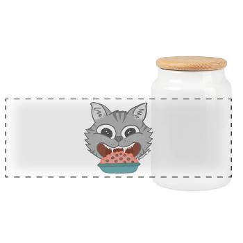 Gato - Boîte à biscuits avec couvercle en bois - blanc - Devant