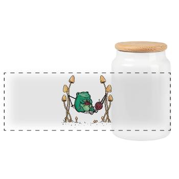 Grenouille couture tricot Nature hamac - Boîte à biscuits avec couvercle en bois - blanc - Devant