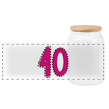 40. 40 ANS. 40e ANNIVERSAIRE. ANNIVERSAIRE 40 ANS. - Boîte à biscuits avec couvercle en bois - blanc - Devant