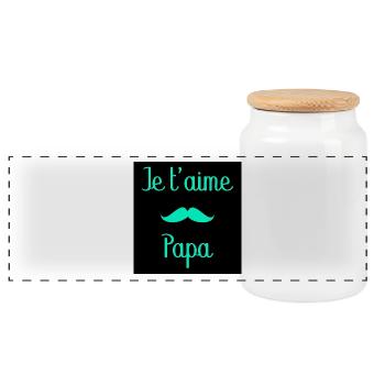 PAPA. FÊTE DES PÈRES. BONNE FÊTE PAPA. BONNE FÊTE. - Boîte à biscuits avec couvercle en bois - blanc - Devant