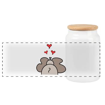 Coeurs d’éléphant Coeur Rouge Cadeau Fête des Mères - Boîte à biscuits avec couvercle en bois - blanc - Devant