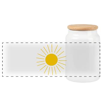 Sonne Sommer Urlaub Strand - Panorama Keksdose mit Holzdeckel - Weiß - Vorne