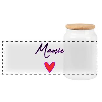 MAMIE. MAMAN. GRAND-MERE. FÊTE DES MÈRES - Boîte à biscuits avec couvercle en bois - blanc - Devant