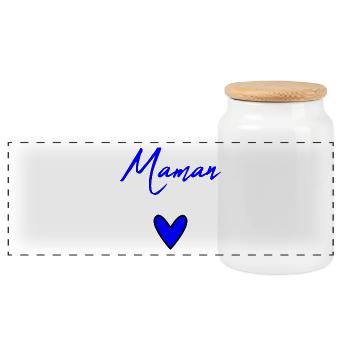 FÊTE DES MÈRES. BONNE FÊTE MAMAN. MAMAN - Boîte à biscuits avec couvercle en bois - blanc - Devant