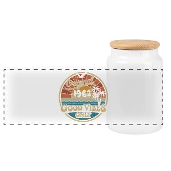 Original 1962 Jahrgang 1962 Geburtstag Retro 1962 - Panorama Keksdose mit Holzdeckel - Weiß - Vorne