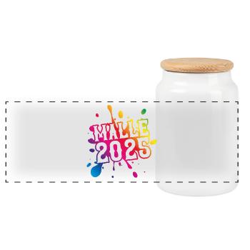 Malle 2025 blob - Boîte à biscuits avec couvercle en bois - blanc - Devant