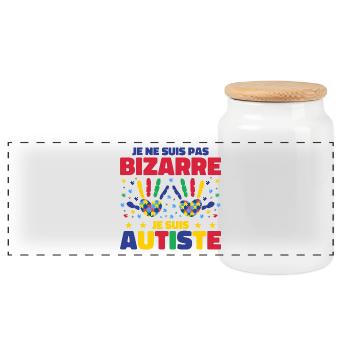 I'm not weird, I'm autistic - Panoramic Cookie Jar with Wooden Lid - white - Front