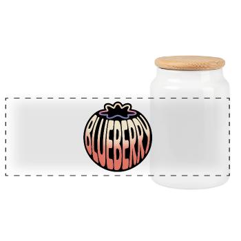 Myrtille - Logo Cool Fruit - Boîte à biscuits avec couvercle en bois - blanc - Devant