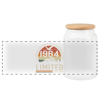 Cadeau Anniversaire 1964 - Vintage 1964 Rétro 1964 - Boîte à biscuits avec couvercle en bois - blanc - Devant