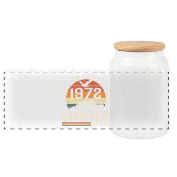 Cadeau Anniversaire 1972 - Vintage 1972 Rétro 1972 - Boîte à biscuits avec couvercle en bois - blanc - Devant