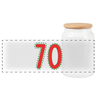 70. 70 YEARS. 70th ANNIVERSARY. 70 YEARS ANNIVERSARY. - Panoramic Cookie Jar with Wooden Lid - white - Front