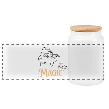 Feel the Magic - Biathlon - Panoramic Cookie Jar with Wooden Lid - white - Front