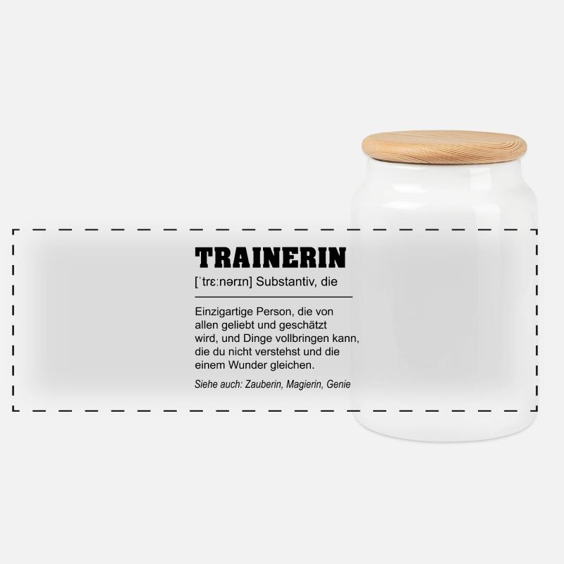 Trainerin Definition schwarz - Panorama Keksdose mit Holzdeckel - Weiß