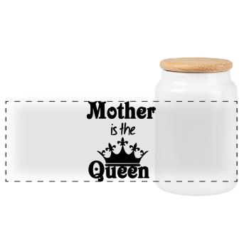 La mère est le cadeau de la reine - Boîte à biscuits avec couvercle en bois - blanc - Devant