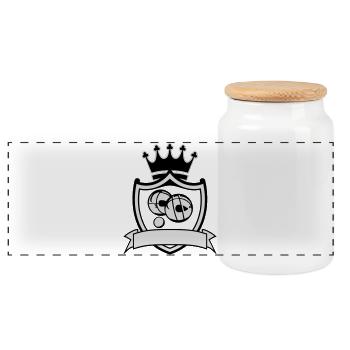 Blason petanque - Panorama Keksdose mit Holzdeckel - Weiß - Vorne