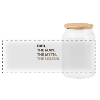 Dad. The Man. The Myth. The Legend. - Panoramic Cookie Jar with Wooden Lid - white - Front