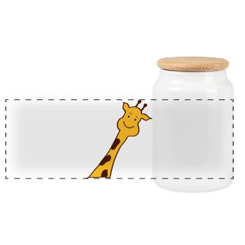 giraffe - Panorama Keksdose mit Holzdeckel - Weiß - Vorne