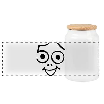 50 years old and still fresh! - Panoramic Cookie Jar with Wooden Lid - white - Front
