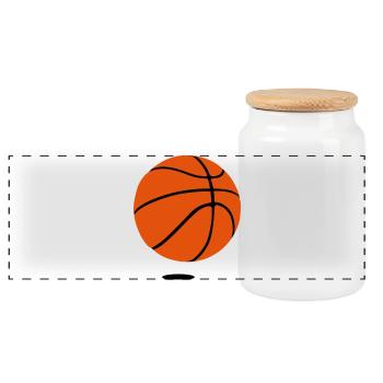 Basketball - Deluxe Edition - 2c 2 Schatten - Panorama Keksdose mit Holzdeckel - Weiß - Vorne