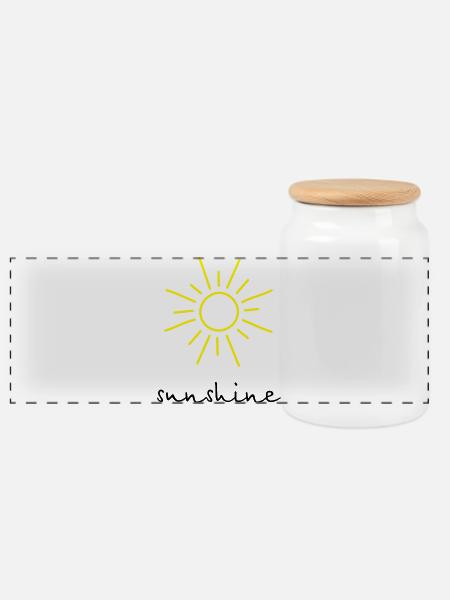 sunshine Sonne - Panorama Keksdose mit Holzdeckel - Weiß