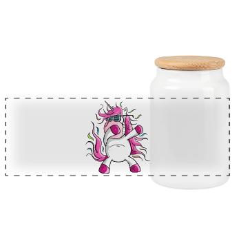Cool Dabbendes Unicorn I Dab Dance I Dabbing - Boîte à biscuits avec couvercle en bois - blanc - Devant