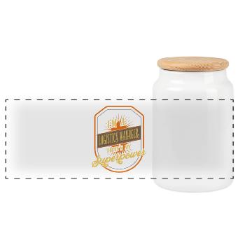 Logistics Manager - Panoramic Cookie Jar with Wooden Lid - white - Front